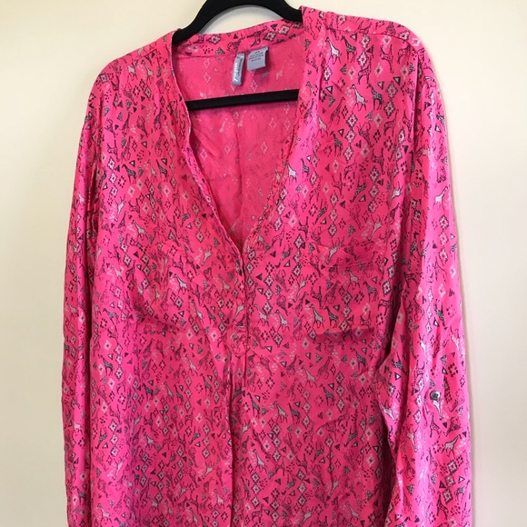 New Directions Weekend Giraffe Print Blouse 3X - Picture 2 of 6